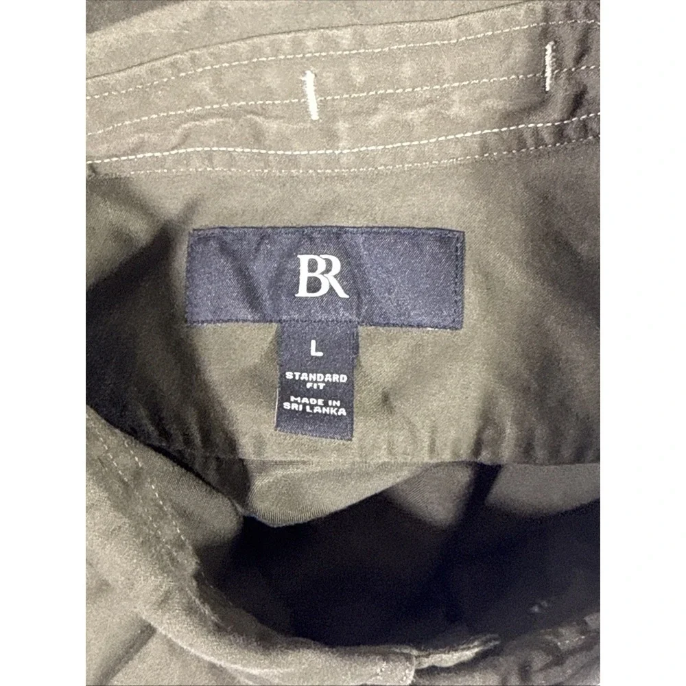 Banana Republic Shirt Mens Large Green Army Linen Expedition Y2k Paratrooper